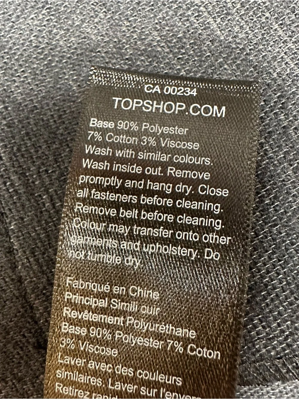 NWT Topshop Faux Leather Mini Skirt Size 4P Petite Belted Front Zipper Chic Edgy